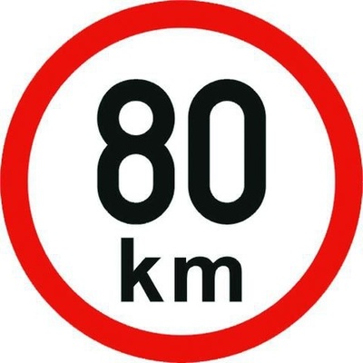 Samolepící štítek 80 km