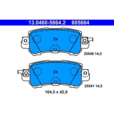 ATE Sada brzdových platničiek kotúčovej brzdy 13046056642