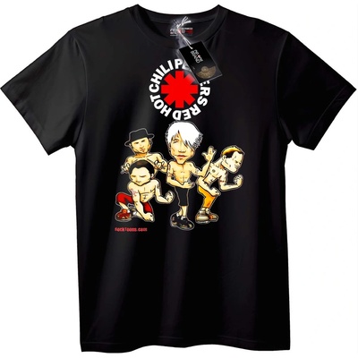 NOONEBRAND Тениска с Карикатура на RED Hot Chili Peppers - S, White