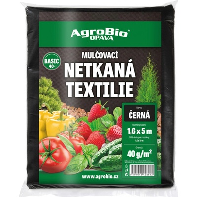 Netkaná textilie černá BASIC (40 g/m2) 1,6 x 10m