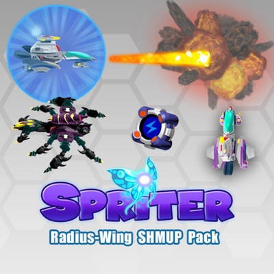 Spriter: Radius-Wing SHMUP Animated Art Pack DLC 1 zariadenie / Lifetime Steam SPRITERDLC-1LT
