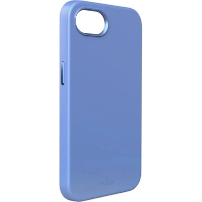 PURO Liquid Silicon Cover "ICON MAG PRO" с Magsafe, метални бутони и пръстен на камерата за iPhone 16E, син (PUIPCSE25ICONMPBLUE)