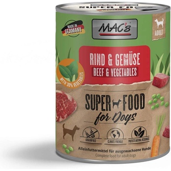 MAC's MACs Dog Beef & Vegetables - Консервирана храна за кучета с телешко месо и зеленчуци, 800 гр