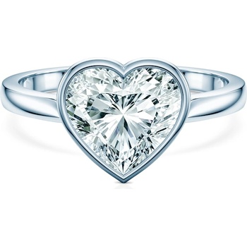 SAVICKI Годежен пръстен Pure: бяло злато, лабораторен диамант с шлифовка "сърце