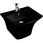 Inter Ceramic Мивка за баня Смарт 53х46 см, с полуконзола за стена, черна (5345 black)