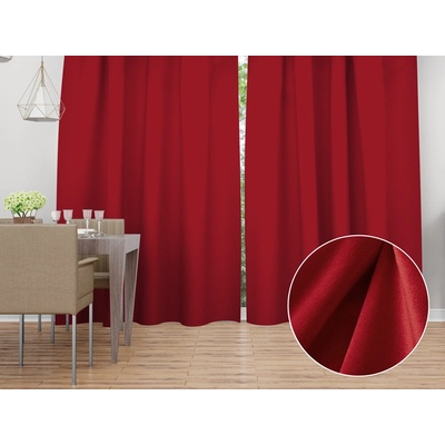 Biante Zamatový záves Velvet Prémium SVP-038 Sýto červený - šírka 270 cm 270x230 cm