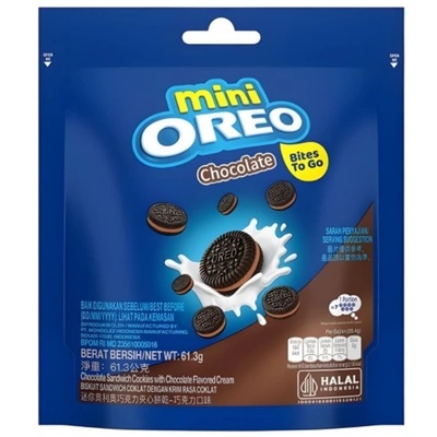 Mondelez Мини бисквитки Oreo с шоколадов вкус в пликче 61.3 г