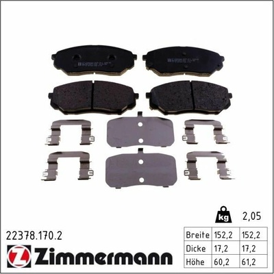 Sada brzdových destiček, kotoučová brzda ZIMMERMANN 22378.170.2