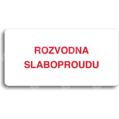 ACCEPT Piktogram ROZVODNA SLABOPROUDU - bílá tabulka - barevný tisk bez rámečku