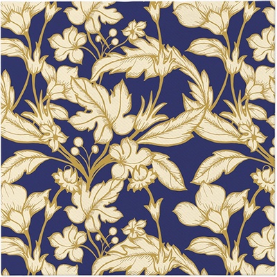 Airland Obrúsky Paw Beautiful Floral Pattern dark Blue 40x40cm