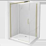 Mexen Omega плъзгаща се душ кабина 130 x 90 см, прозрачна, златна + плосък (825-130-090-50-00-4010)