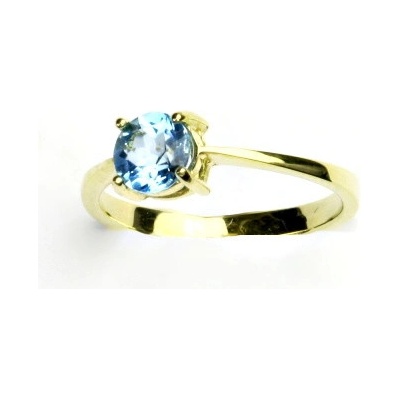 Čištín Zlatý prsten přírodní topaz swiss bílé i žluté zlato T 1250