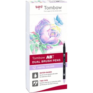 Tombow Маркер ABT Двойна Четка 12P-2 Пастел (12) (ABT-12P-2)