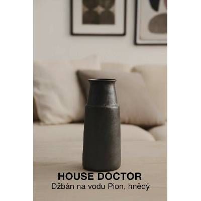 House Doctor Kameninová karafa Pion, černá, 440 ml