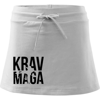Nápis Krav Maga športová sukne two in one biela
