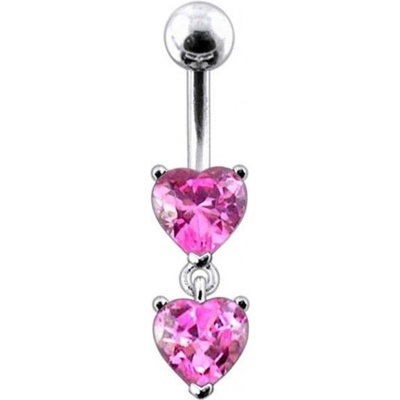 Šperky4U stříbrný piercing do pupíku srdíčka BP01258-P