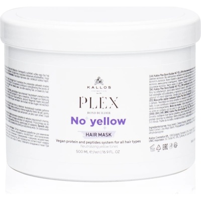 Kallos Plex No Yellow маска за коса неутрализиращ жълтеникавите оттенъци 500ml