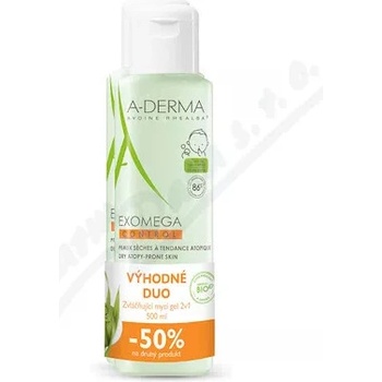 A-DERMA EXOMEGA CONTROL 2v1 zvláčňujúci umývací gél 2 x 500 ml