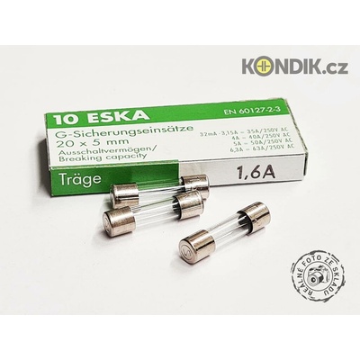 Pojistka 5x20mm zpožděná 522.500, Proud: 1,6A