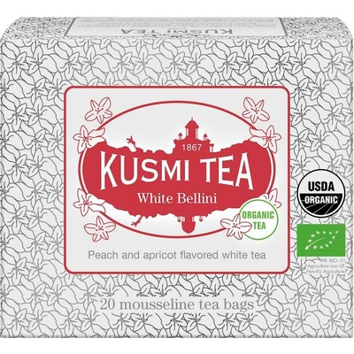 Kusmi Tea Porciovaný biely čaj White Bellini Bio 20 vrecúšok