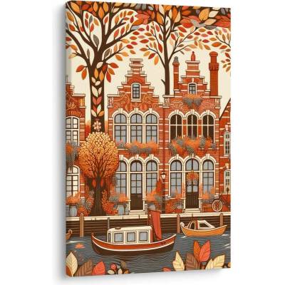 Obraz holandské domy na podzim - 80x120