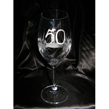 LsG-Crystal Jubilejka sklenice číše broušená na víno dekor Kanta J-240 450ml 1ks