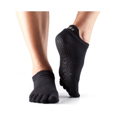 ToeSox Fulltoe Low Rise protišmykové ponožky čierna