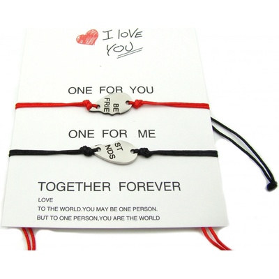 Steel Jewelry náramek šňůrkový PARTNERSKÝ PŘÁTELSKÝ NR240224