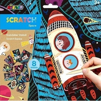 Škrabacie obrázky Vesmír, 8 ks