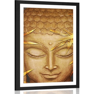 Plakát s paspartou usmívající se Buddha - 20x30 white
