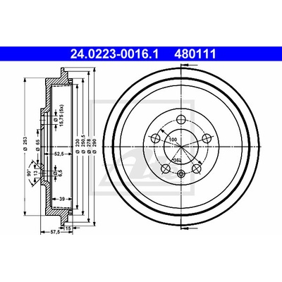 Brzdový bubon ATE 24.0223-0016.1