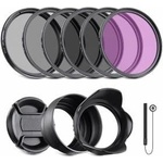 NEEWER 67mm ND Filter Kit and Lens Accessories, ND2 ND4 ND8 UV FLD CPL (Circular Polarizing) Filter Set with Lens Cap/Tulip Lens Hood - 10088186