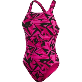 Speedo Дамски бански костюм Speedo AOP Medal Swimsuit Womens - Black/Pink