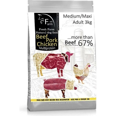Fresh Farm Adult Medium & Maxi Multiprotein Beef Pork & Chicken 3 kg