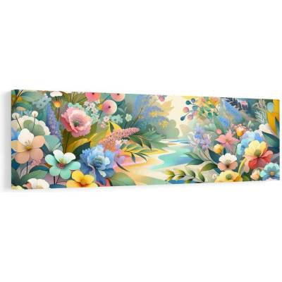 Obraz pestrobarevné květiny - 90x30