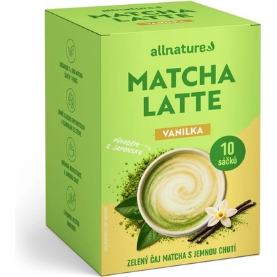 Allnature Matcha Latte Vanilka 10 x 17 g