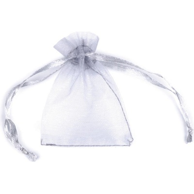 Dárkový pytlík 4,5x7 cm organza - šedá nejsvětlejší (10 ks)