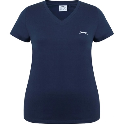 Slazenger Дамска тениска Slazenger Ladies V Neck Tee Shirt - Navy