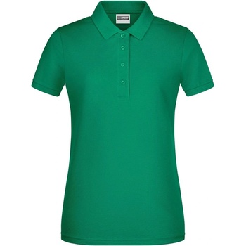 James & Nicholson Dámska polokošeľa z biobavlny 8009 Írska zelená