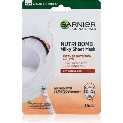 Garnier Skin Naturals Nutri Bomb подхранваща платнена маска за озаряване на лицето 28 гр