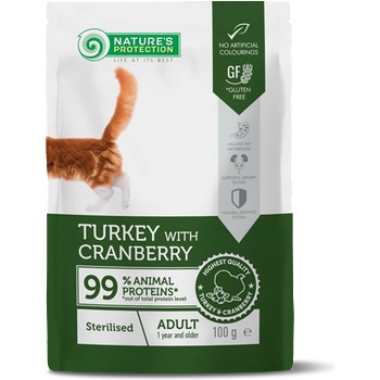 Image 1 of Nature's Protection Sterilised Cats with Turkey and Cranberry пауч за кастрирани котки 100gr