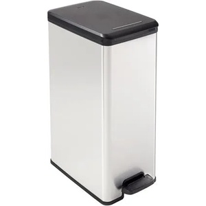 Keter Кошница за педали, 40 л, CURVER "Slim Bin", черно-сребриста 213298 (213298)