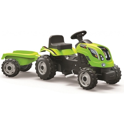 SMOBY 710111 Šlapací traktor FARMER XL GREEN s vlekem Zelená