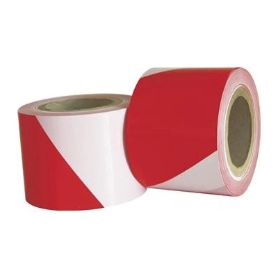 Výstražná páska HDPE červená/bílá, šířka 75mm, délka 500m, tloušťka 35µ