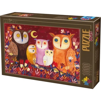 D-Toys - Puzzle Andrea Kürti: Owls friends - 1 000 piese