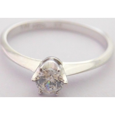 Klenoty Budín zásnubní prsten z bílého zlata 1ks zirkon HK1056