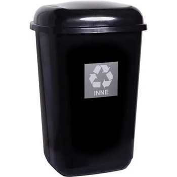 MOCCA Кош за боклук Plafor Quatro MOCCA 45L, черен/сребърен, с пружинен капак PL659-04 (PL659-04)