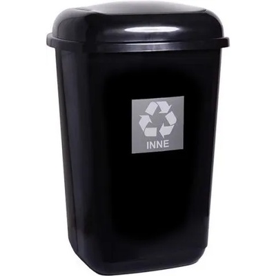 MOCCA Кош за боклук Plafor Quatro MOCCA 45L, черен/сребърен, с пружинен капак PL659-04 (PL659-04)