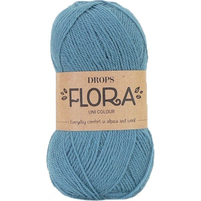 Příze DROPS Flora uni colour 13 - džínově modrá