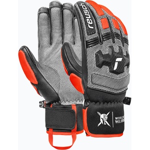 Reusch Скиорски ръкавици Reusch Worldcup Warrior DH black/silver/fluo red